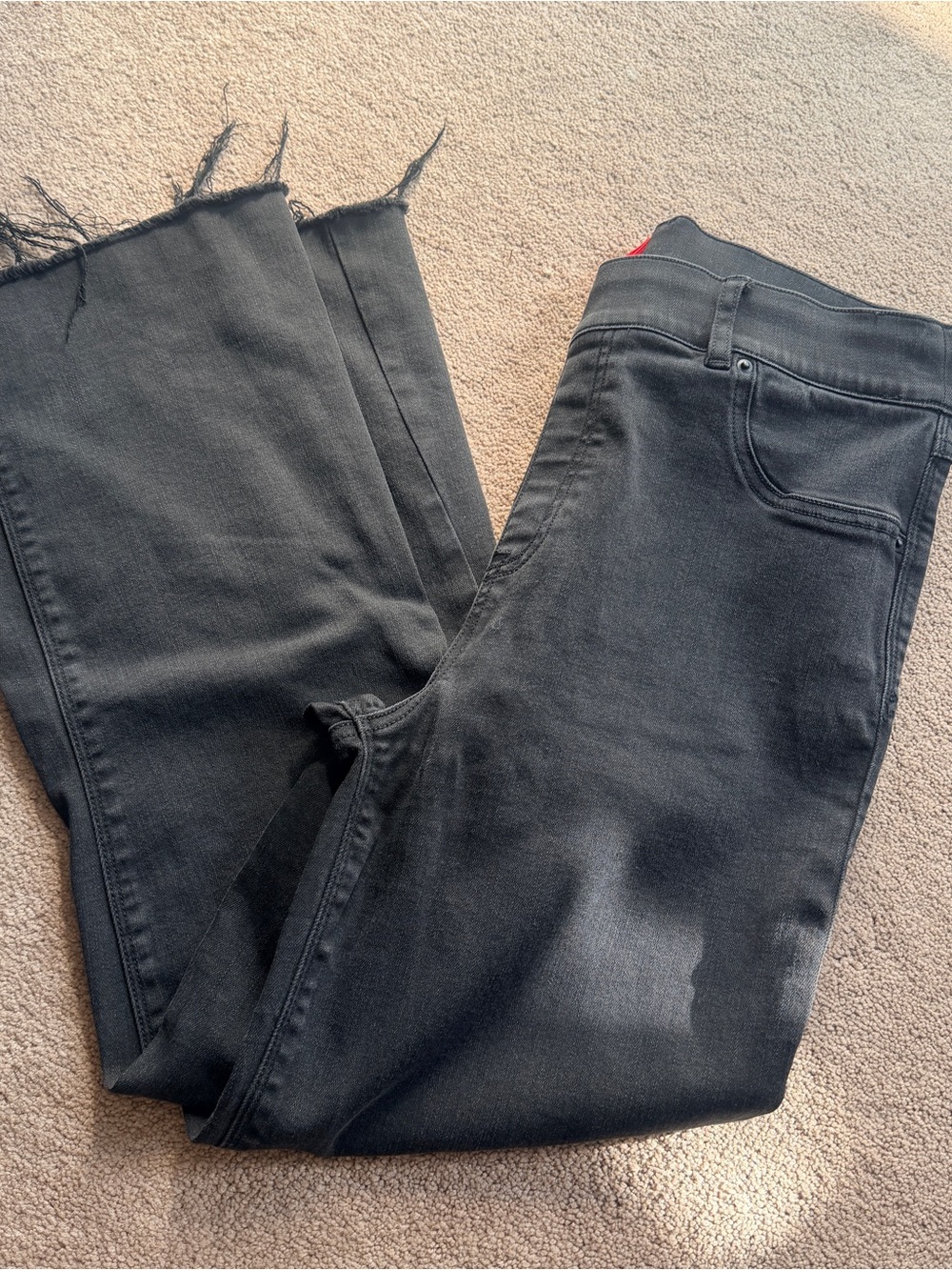 SPANX black crop kick flare jeans size Large